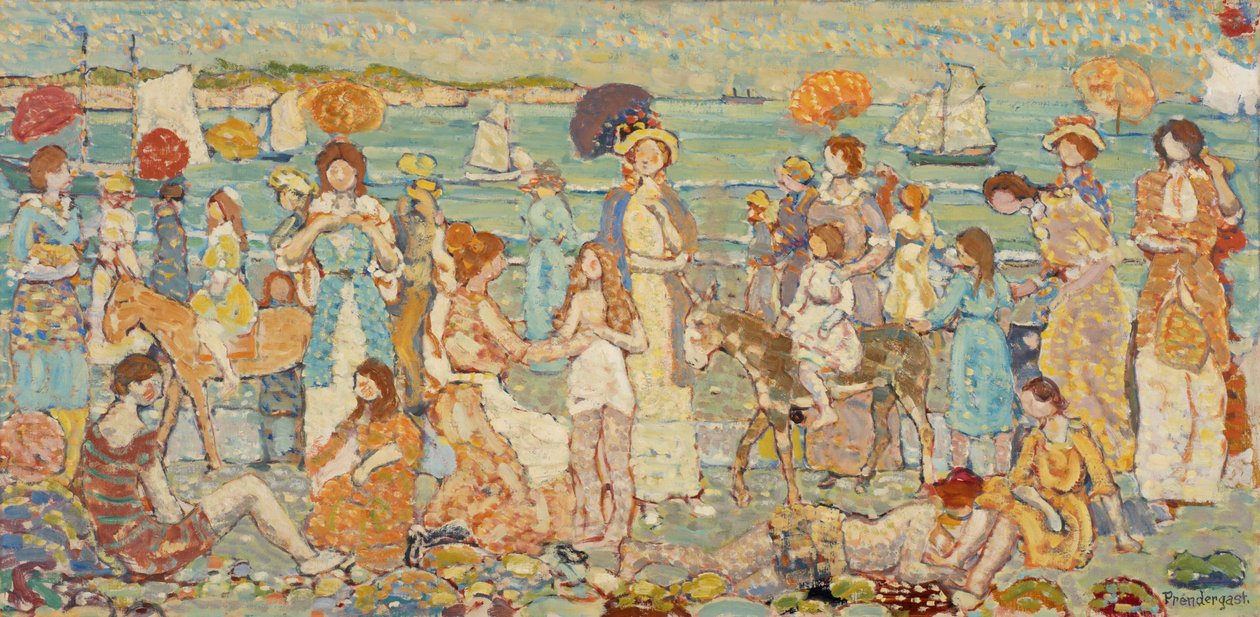 人物のいる風景、1924 作： モーリス・ブラジル・プレンダーガスト