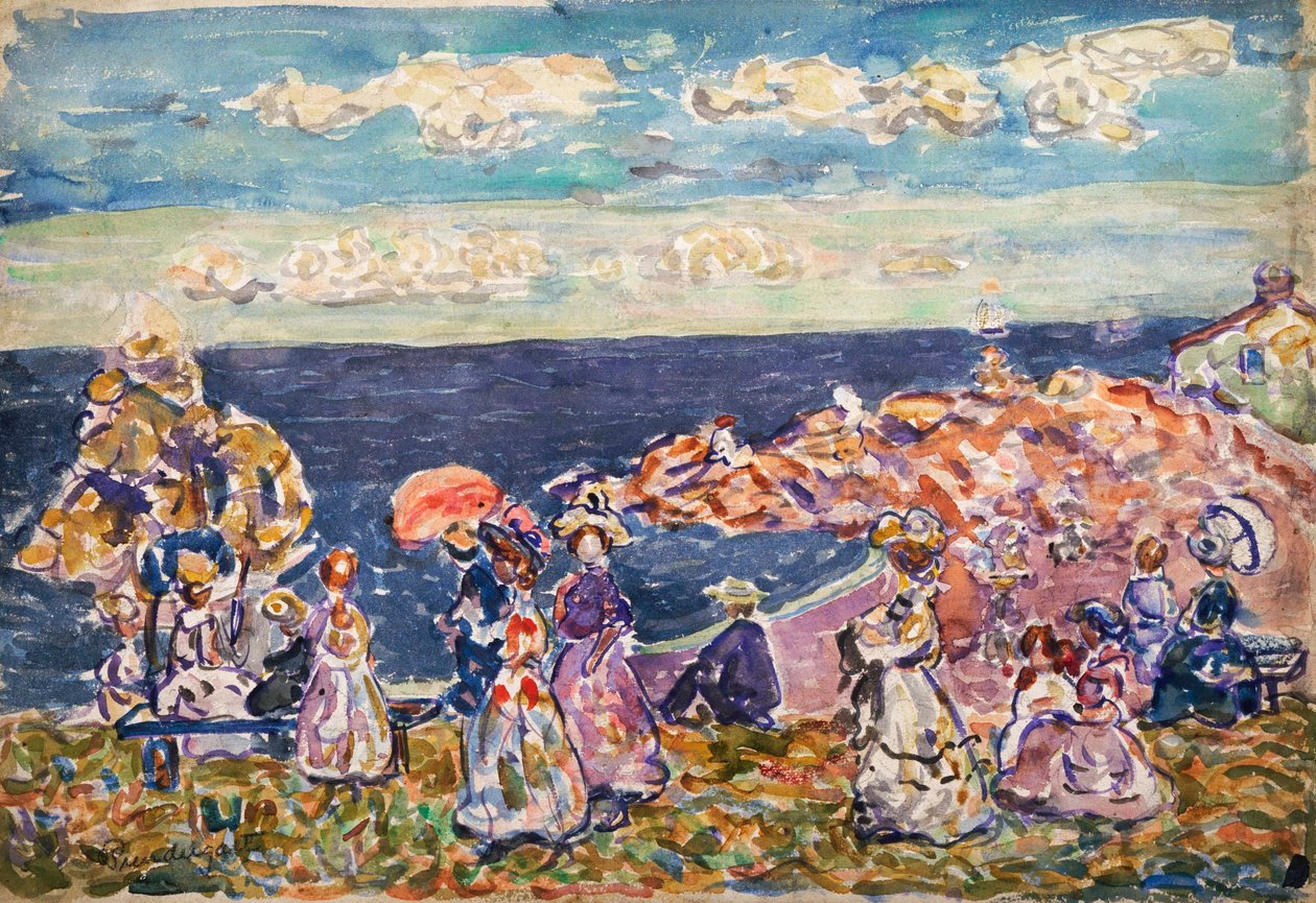 ビーチで 作： モーリス・ブラジル・プレンダーガスト