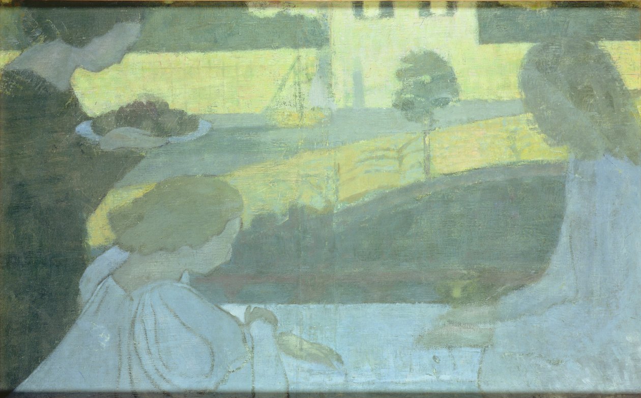 マーサとメアリー、完成した絵画の裏側の最初のバージョン、1896年（184139を参照） 作： モーリス・デニス