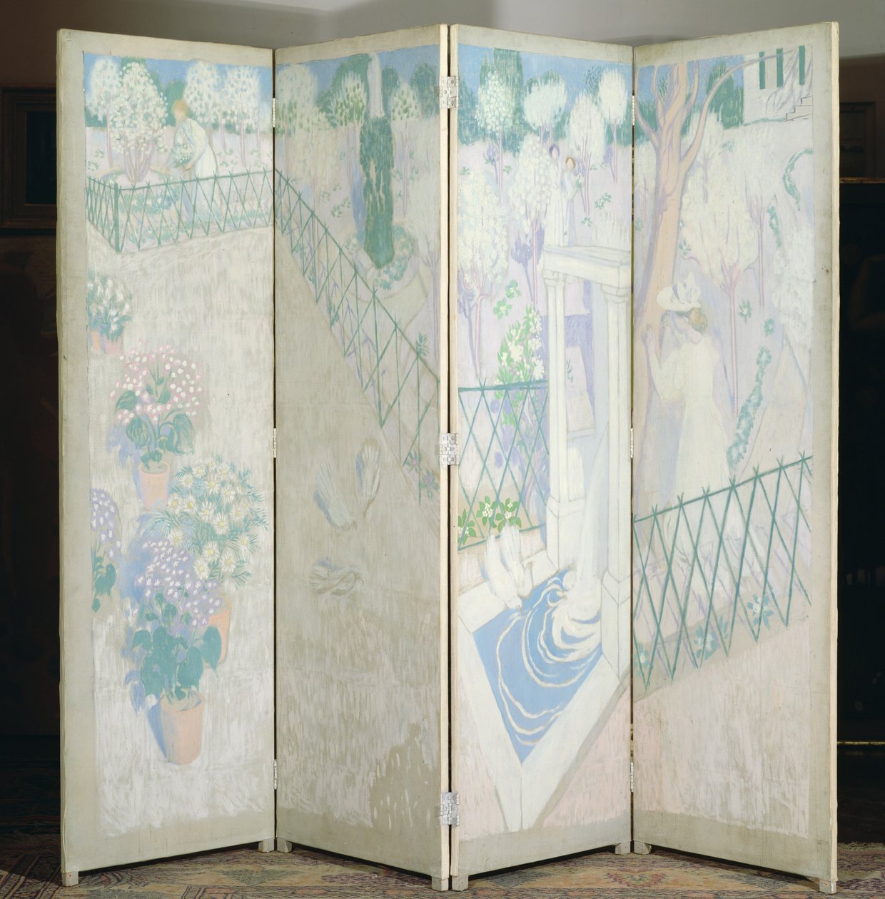 鳩のいるスクリーン、1896年頃 作： モーリス・デニス