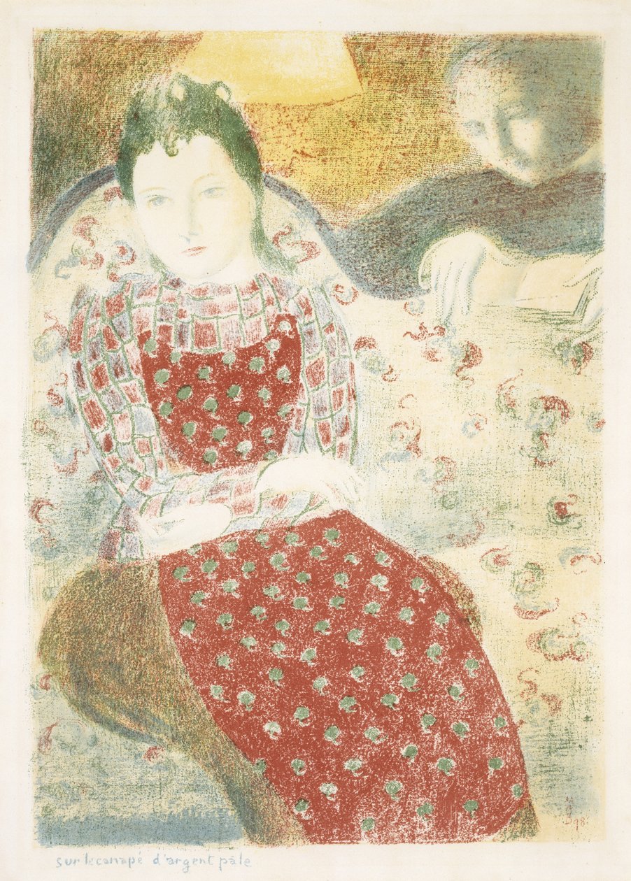 シュールルカナッペダージェントペール（ペールシルバーカウチ）、1898（織り紙にリトグラフをカラーで） 作： モーリス・デニス