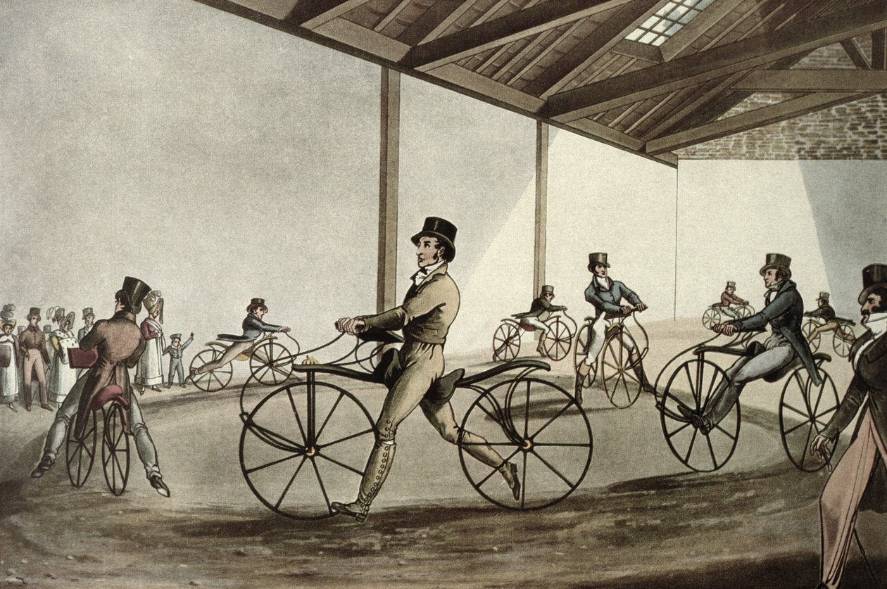 1819年頃、デニスジョンソンが特許を取得した歩行者用歩行車 作： モーリス・ルソー