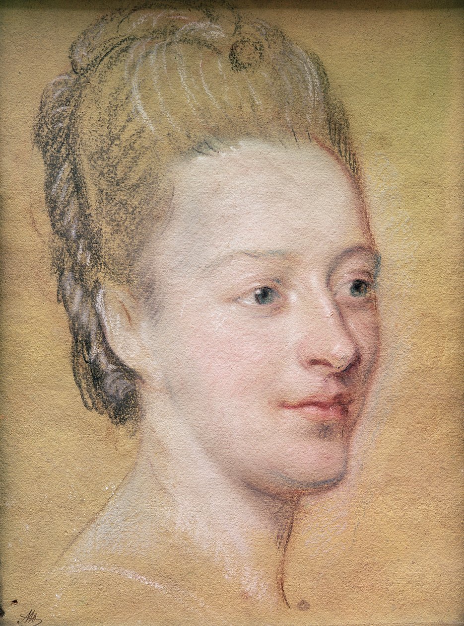 イザベル・ド・シャリエールの肖像（1740-1805）ベル・ド・ズイレン、1766（紙にパステル） 作： モーリス・クエンティン・ド・ラ・トゥール