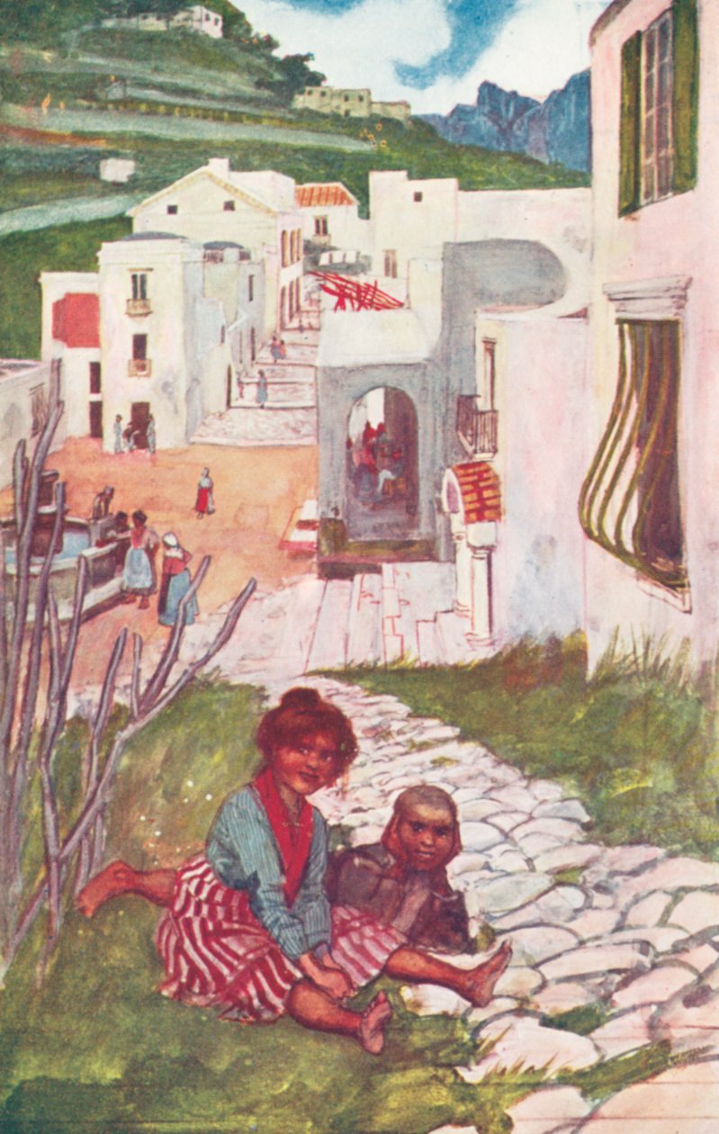 ラヴェッロの通り（カラーリトグラフ） 作： モーリス（後）Greiffenhagen