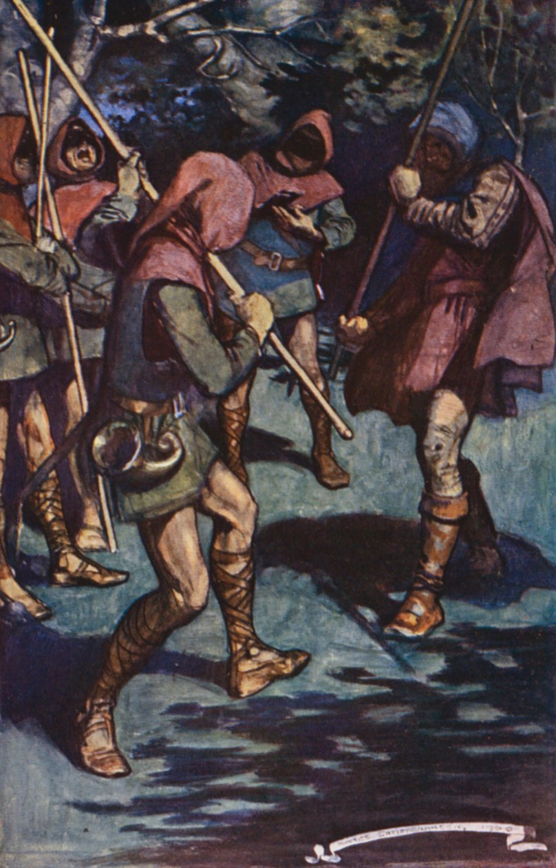 サー・ウォルター・スコット作『アイヴァンホー』の挿絵（カラーリトグラフ） 作： モーリス（後）Greiffenhagen