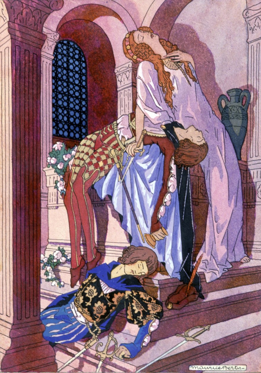 ロミオとジュリエットの死、c。 1930年（イラスト） 作： モーリス・ベルティー
