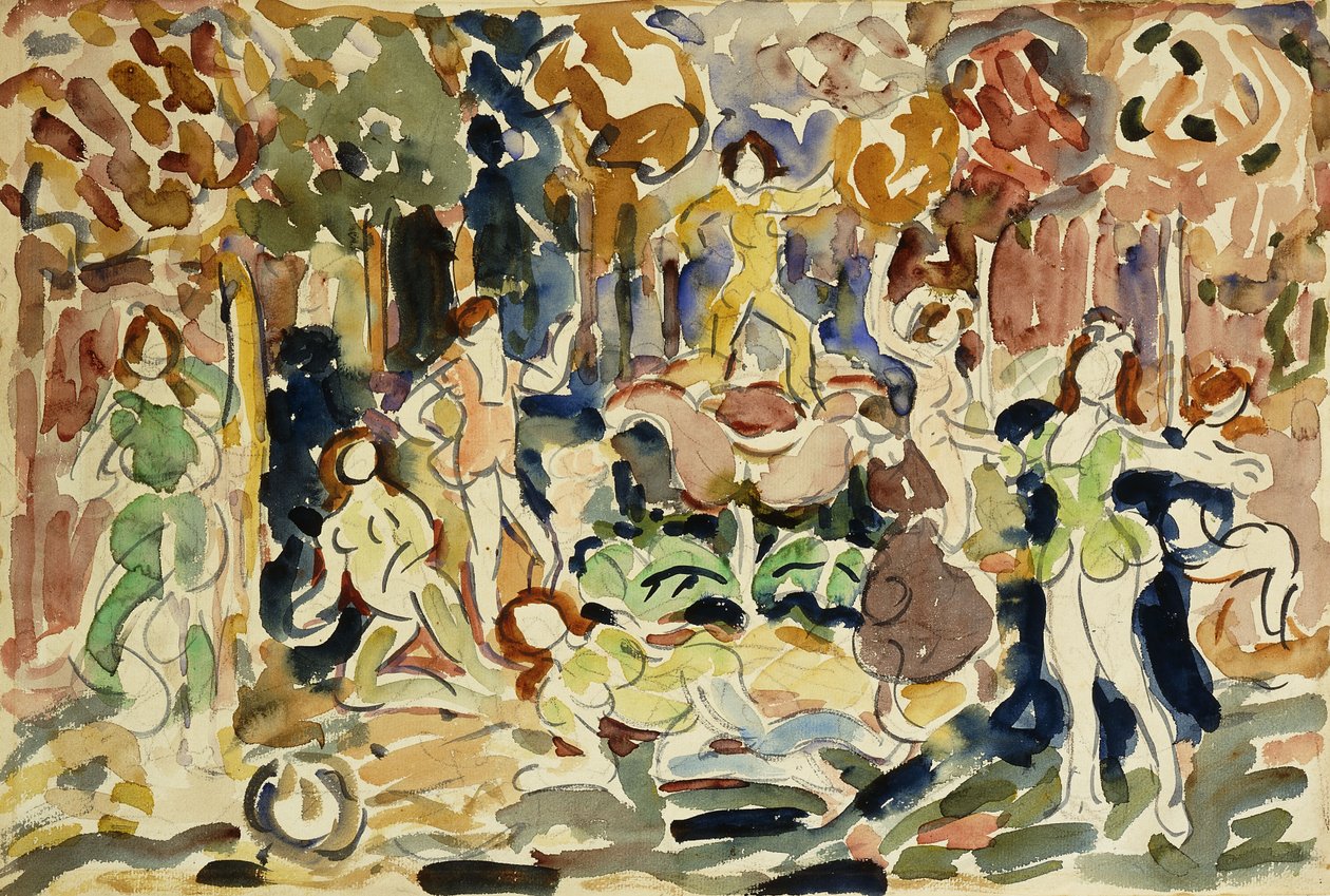 ダンシングフィギュア、1910-13年頃 作： モーリス・ブラジル・プレンダーガスト