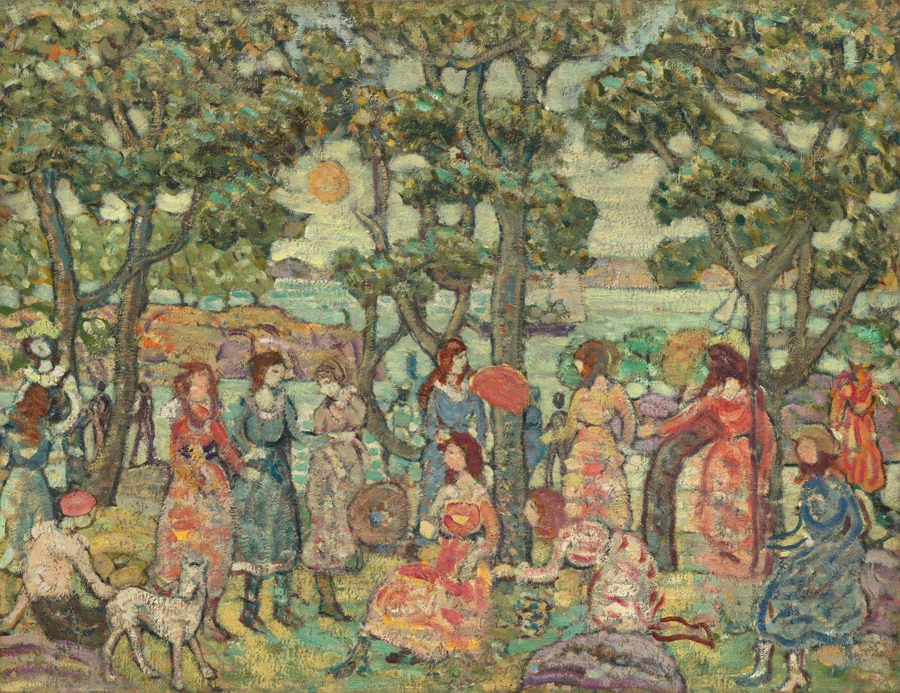 人物のいる風景」1921年 作： モーリス・ブラジル・プレンダーガスト