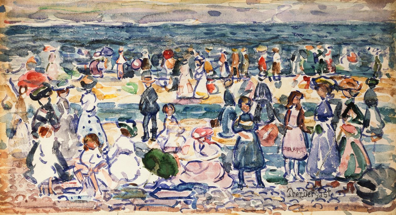 干潮、リビアビーチ、1910〜11年 作： モーリス・ブラジル・プレンダーガスト