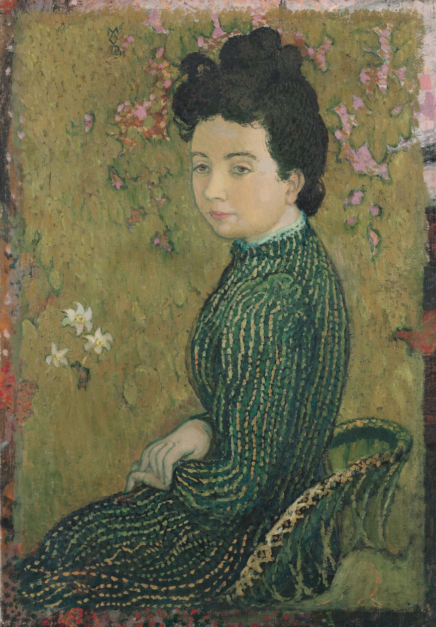緑のドレスを着たEva Meurier、1891年 作： モーリス・デニス
