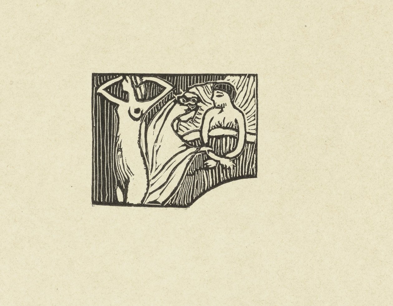 Illustratie bij gedicht uit dichtbundel Sagese van Paul Verlaine 知恵のための刻まれた木の試み 裁判（シリーズタイトル） 作： モーリス・デニス