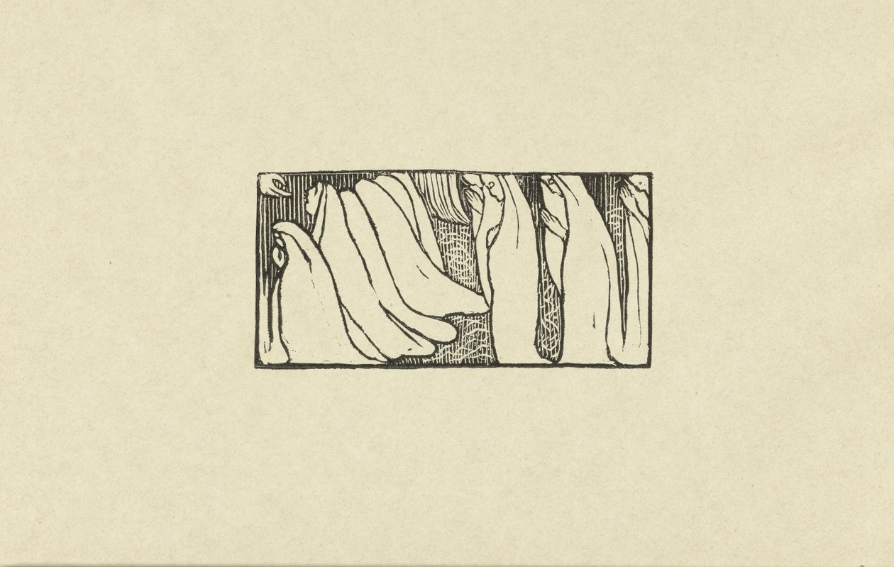 Illustratie bij gedicht uit dichtbundel Sagese van Paul Verlaine 知恵のための刻まれた木の試み 裁判（シリーズタイトル） 作： モーリス・デニス