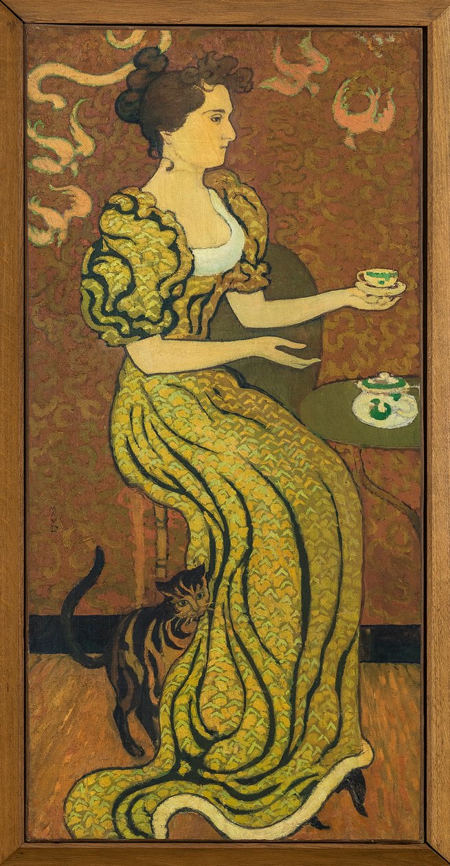 1892年頃の「猫」のランソン夫人の肖像（油彩・キャンバス 作： モーリス・デニス