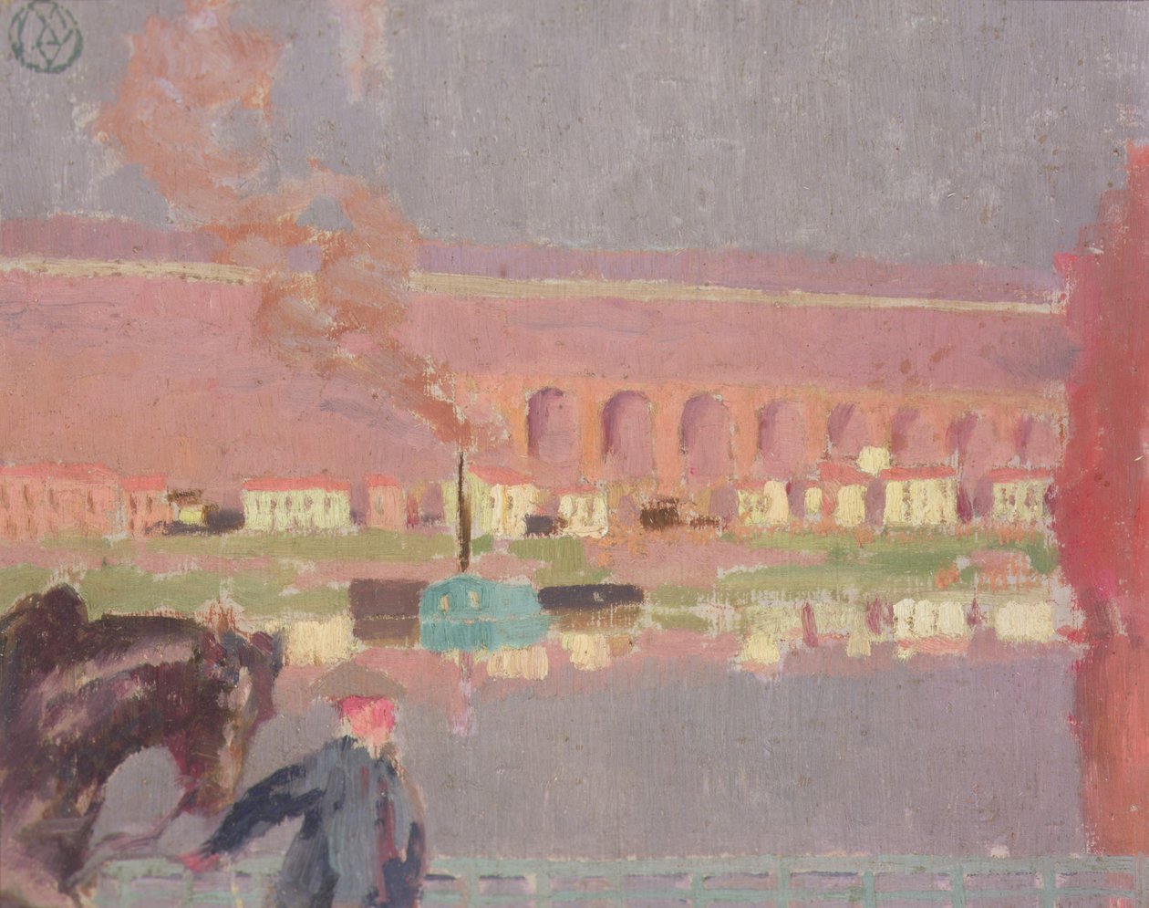 ペックの古い橋から見た高架橋ペック、1898年頃（絵画） 作： モーリス・デニス