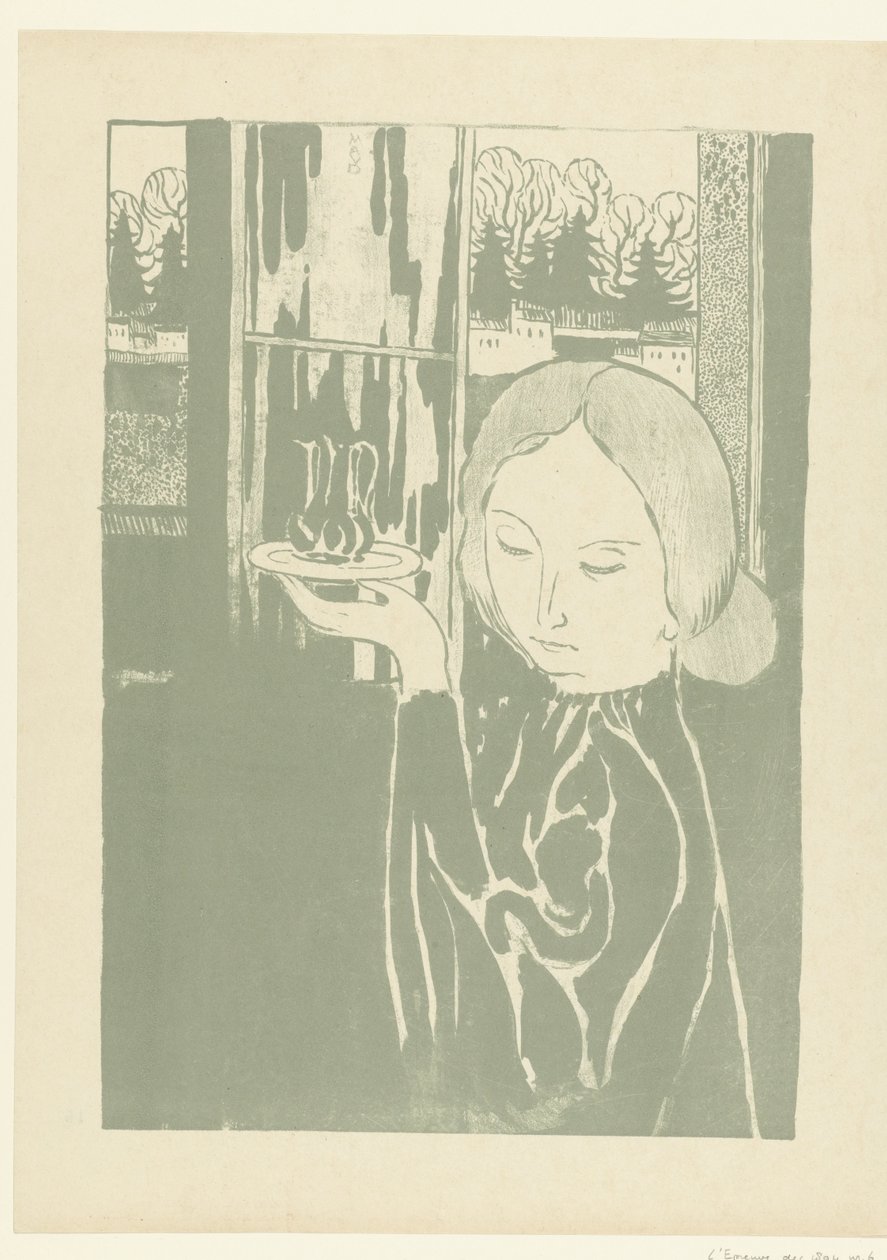 Vrouw met waterkan op dinblad 水差しを持つ女 裁判（シリーズタイトル） 作： モーリス・デニス