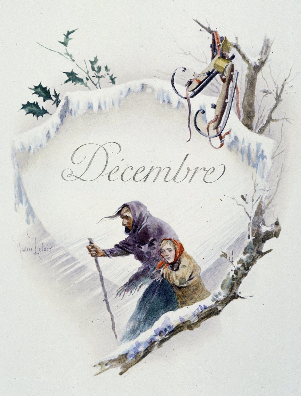 12月 "La Chanson du mois" Jérôme Doucet作、イラスト：Maurice Leloir、編：Reims 1904。L.ミショー 作： モーリス・ルロワール