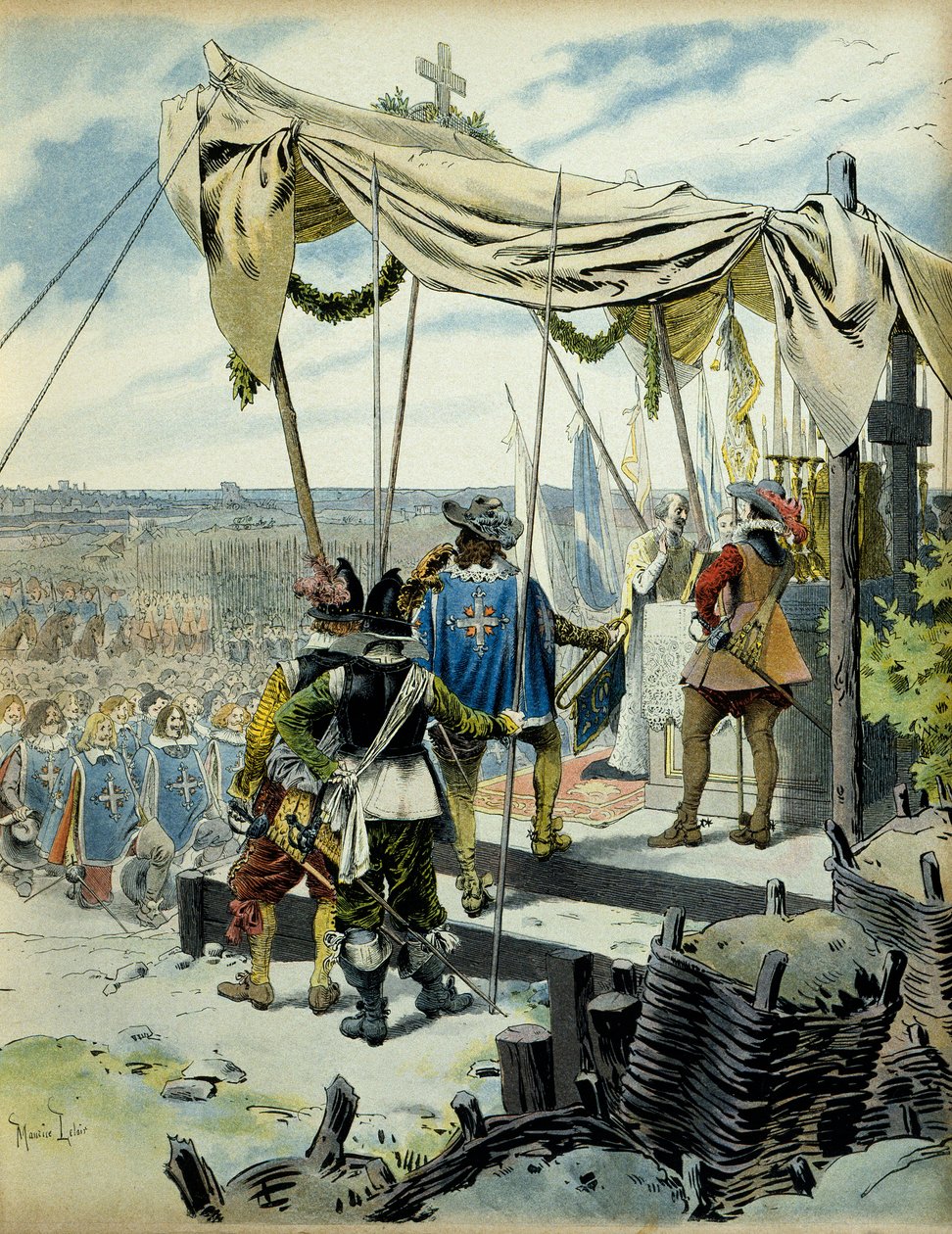 フランスの歴史：1627-1628年のラロシェルの本拠地。リシュリュー枢機卿 作： モーリス・ルロワール