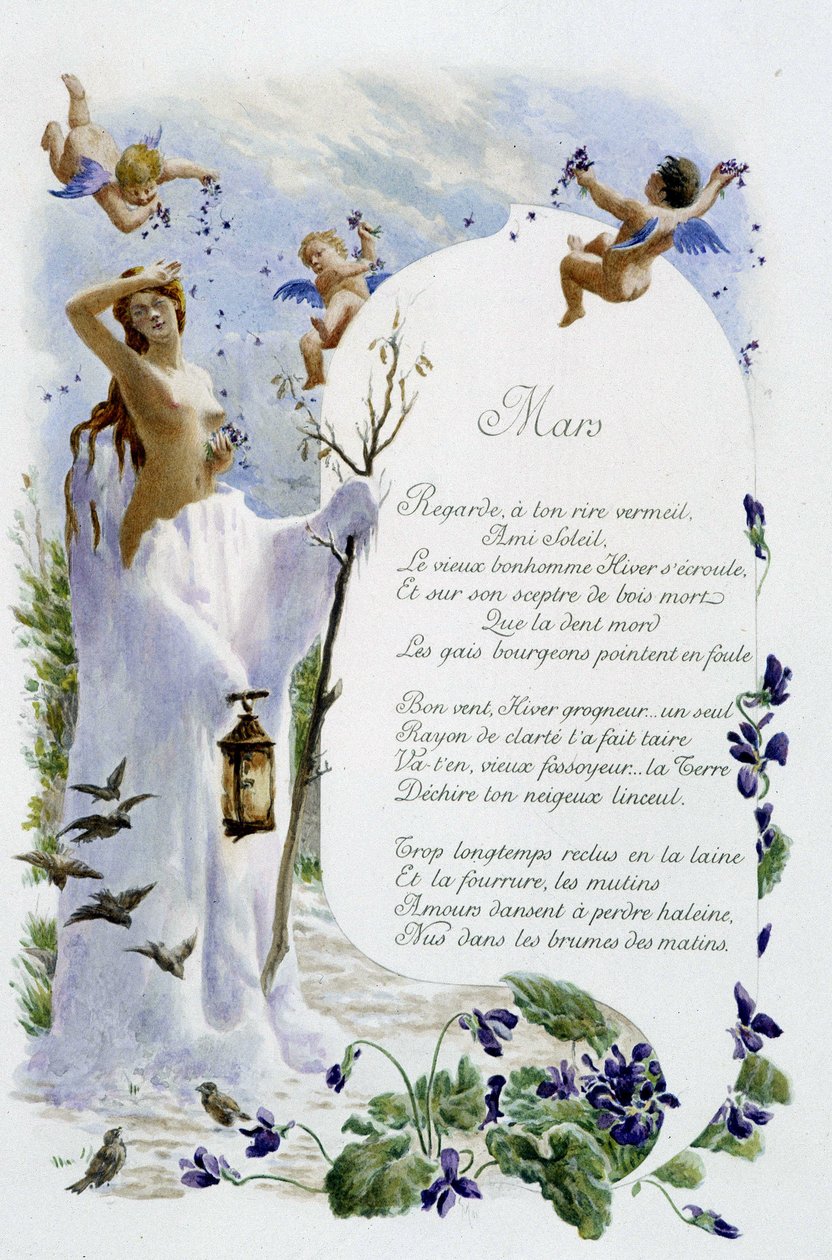 3月 "La Chanson du mois" Jérôme Doucet作 挿絵：Maurice Leloir編 ランス 1904年L.ミショー 作： モーリス・ルロワール
