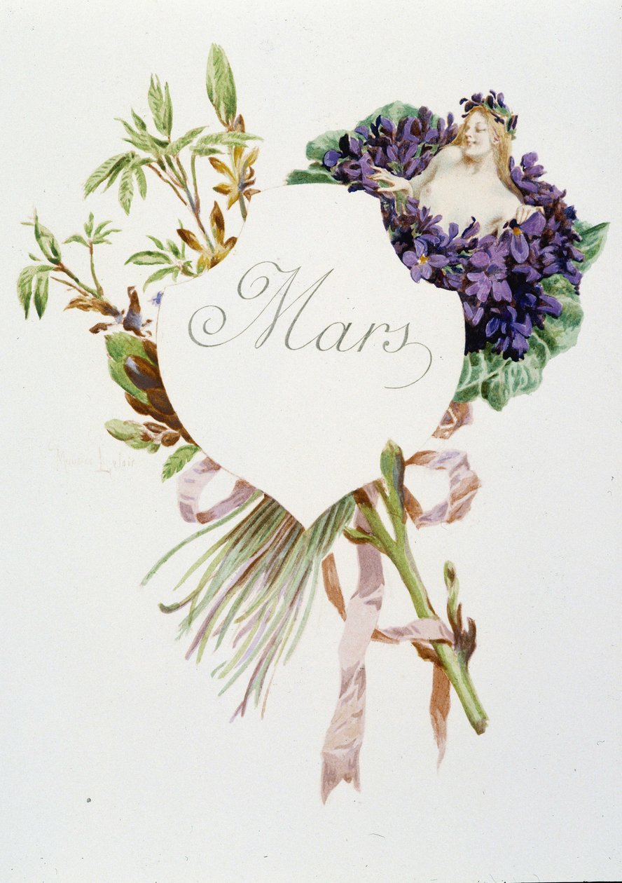 3月 "La Chanson du mois" Jérôme Doucet作 挿絵：Maurice Leloir編 ランス 1904年L.ミショー 作： モーリス・ルロワール