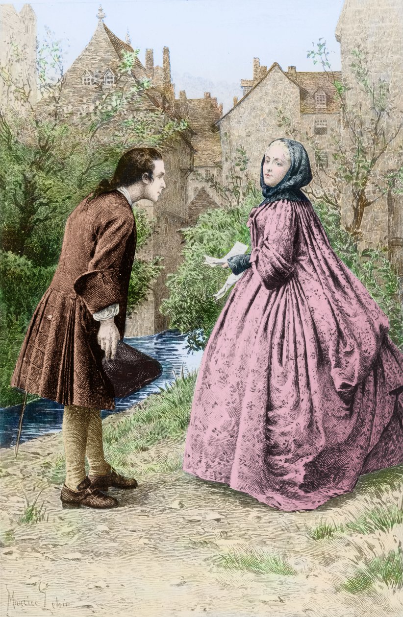 若いジャン=ジャック・ルソーと未来の親友、1728年3月21日のマダム・ド・ワレンの会 作： モーリス・ルロワール