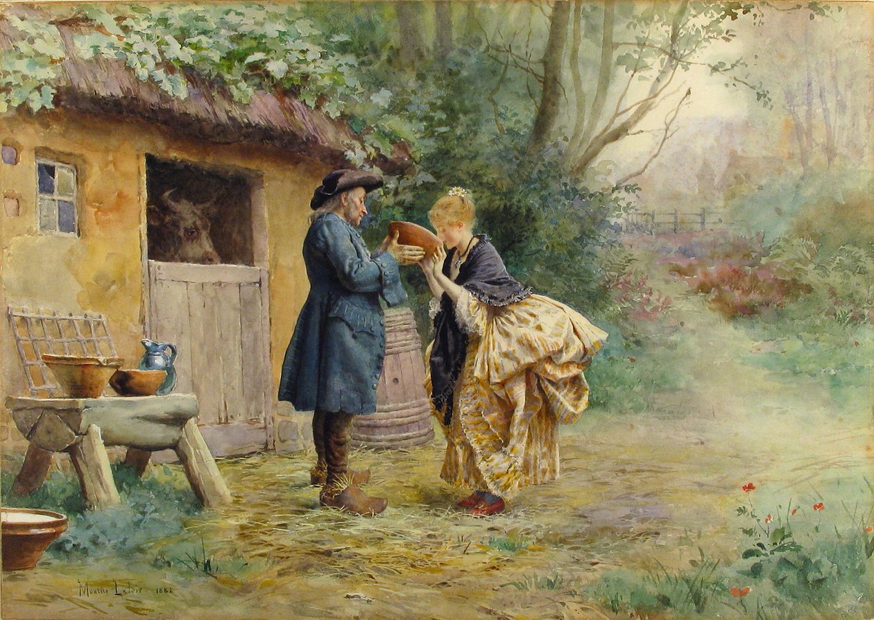 The Drink of Milk」（1882年）。 作： モーリス・ルロワール