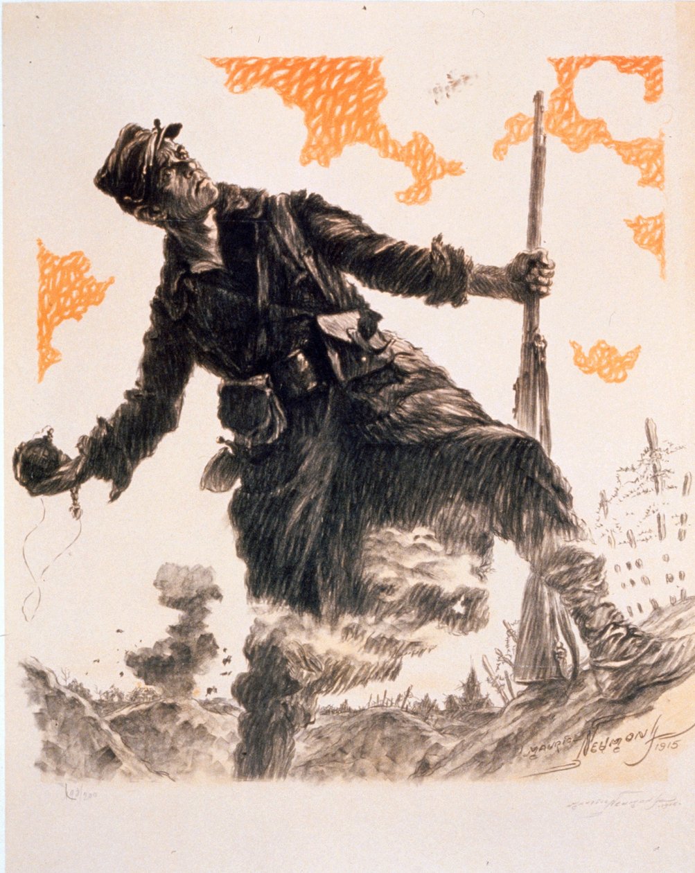 フランス第一次世界大戦の宣伝ポスター毛深い日。 1915年12月25日と26日、パブ。 1915 作： モーリス・ルイ・アンリ・ノイモン