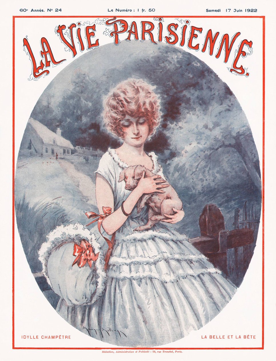 パリジャン ライフ マガジンの表紙、1922 年 作： モーリスミリエール