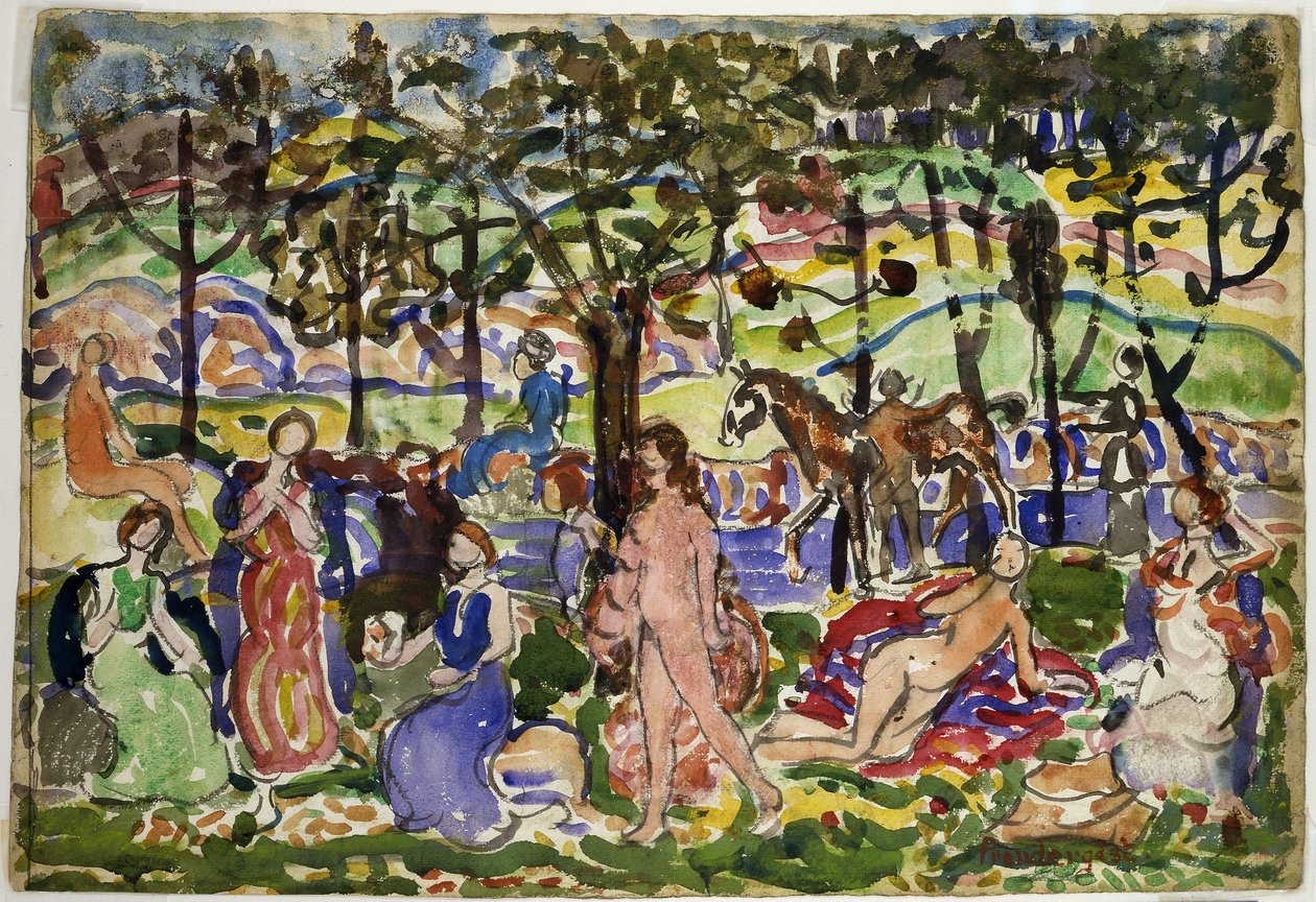公園の風景 作： モーリス・プレンダーガスト