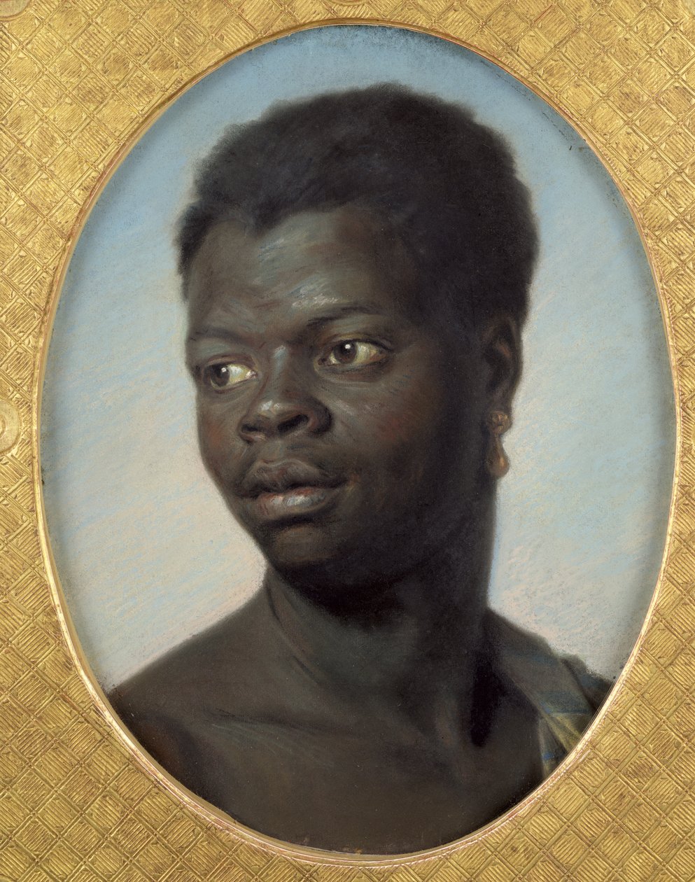 若い黒人の肖像、1751年頃（紙にパステル） 作： モーリス・クエンティン・ド・ラ・トゥール