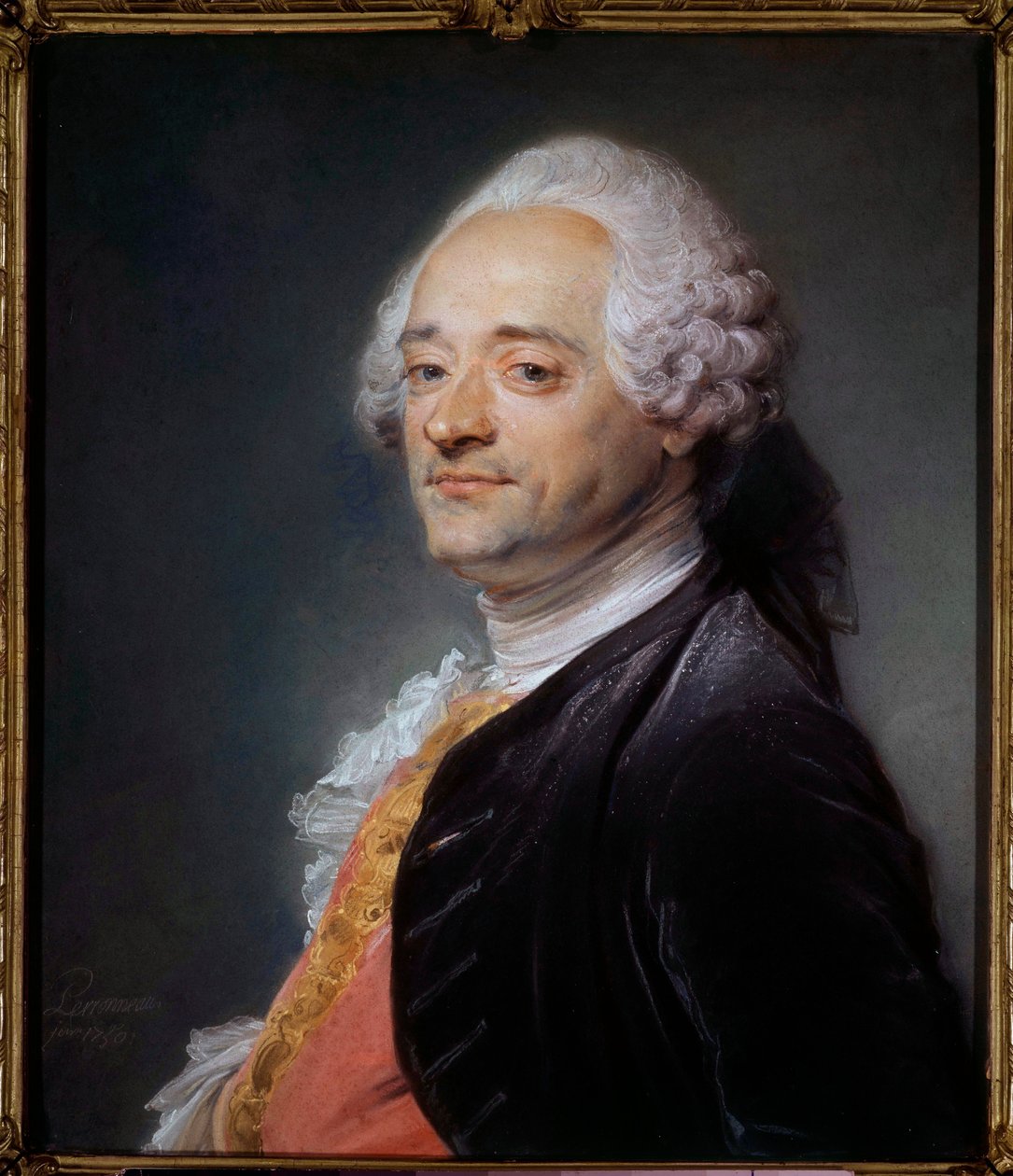 Maurice Quentin Delatour dit Quentin De La Tour ou Quentin De Latour (1704-1788) Pastel painting by Jean-Baptiste Perroneau (Jean Baptiste Perronneau) (1715-1783) 1750 Dim 0,56x0,48 m Saint Quentin, musee Lecuyer - 画家の肖像 作： モーリス・クエンティン・ド・ラ・トゥール