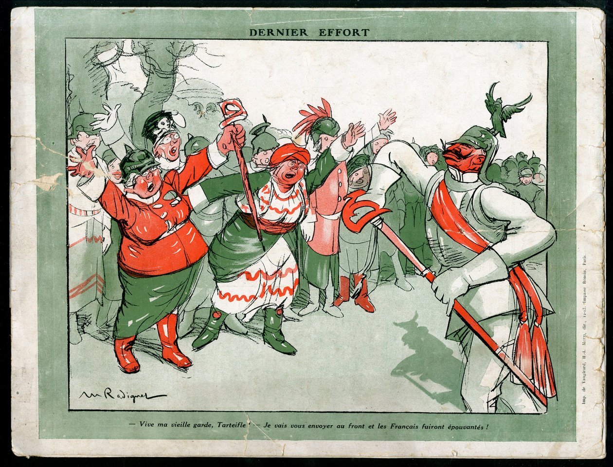 モーリス・ラディゲ（1866-1941）のドイツでのモードのイラスト（1915年頃） - Last Effort - War of 14 - 18, ドイツ・プロイセン, ファッション, トリプリス - ウィリアム2世 作： モーリス・ラディゲ