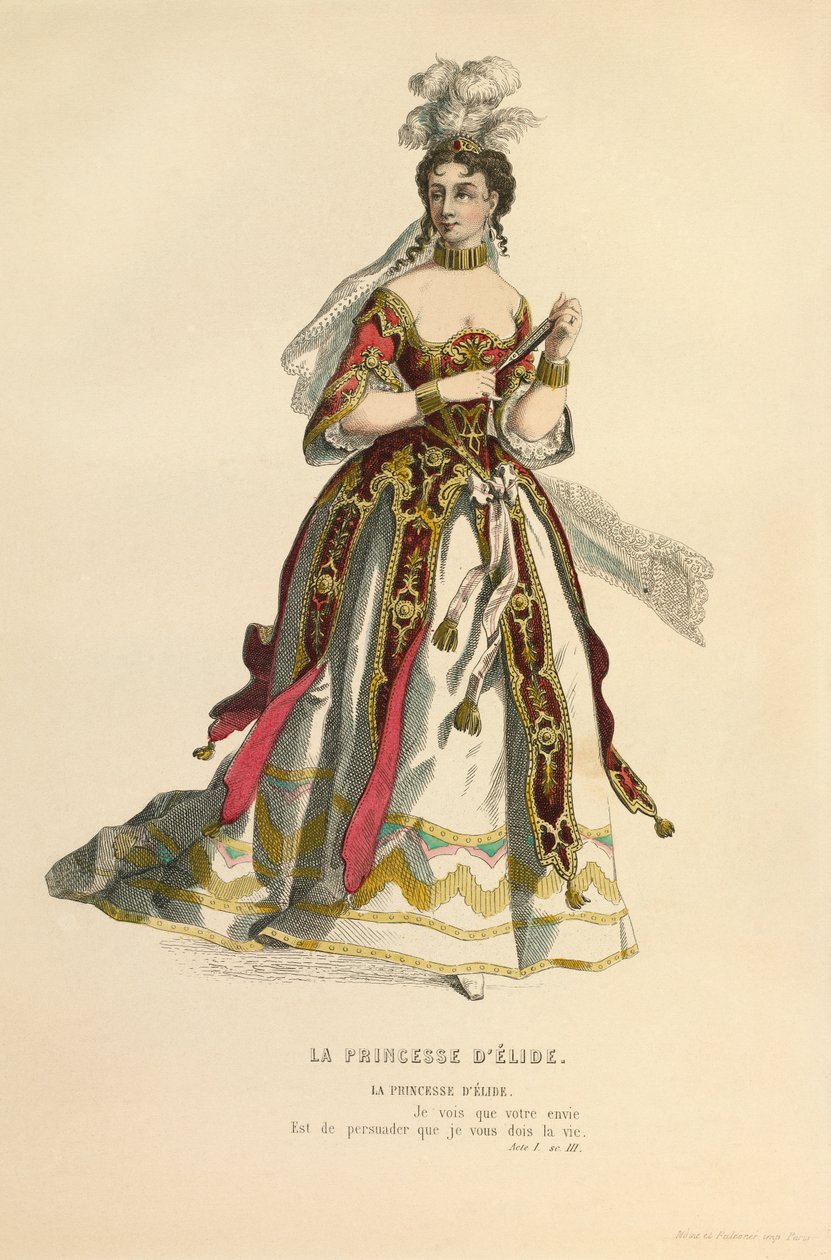 エリド王女役の衣装、1868年頃（エングレーヴィング） 作： モーリス・サンド