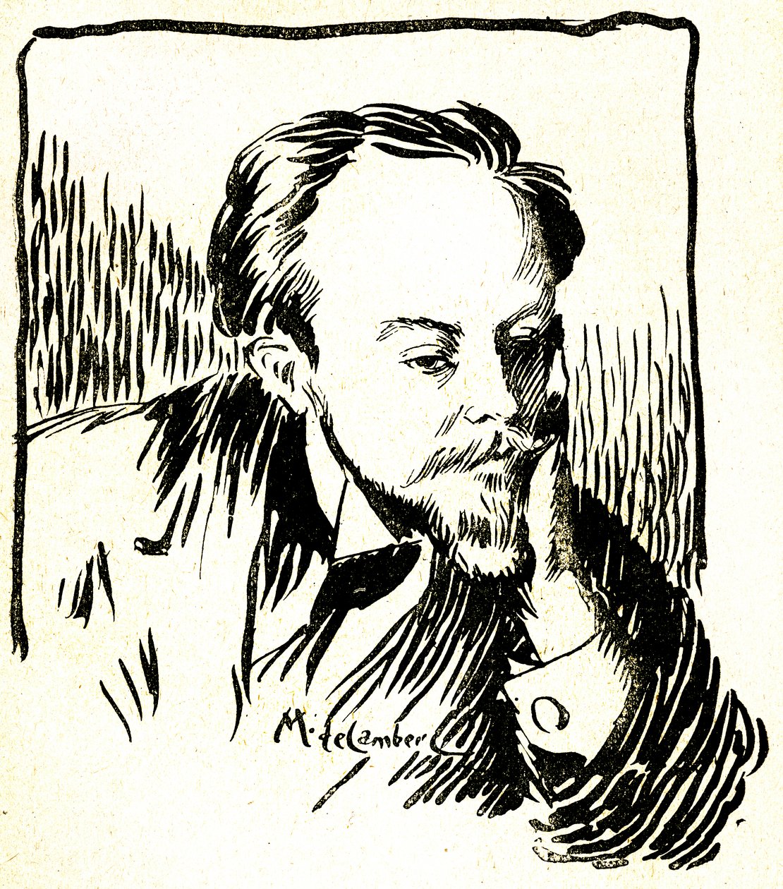 ギュスターヴ・ルルージュ、1899年頃（木版画） 作： モーリス・ウォルター・エドモンド・ド・ランバート