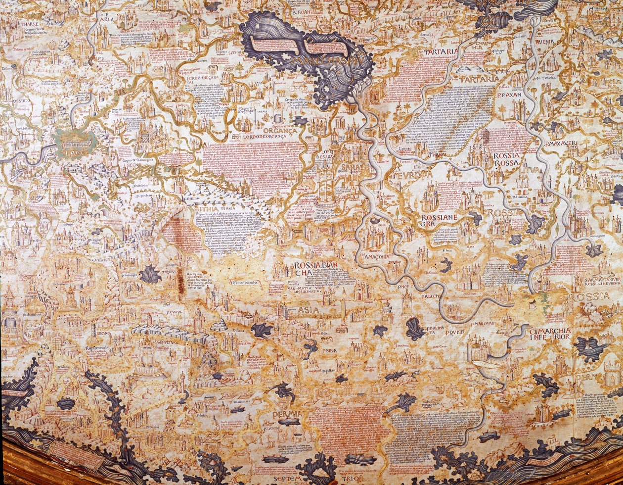 ロシアのビュー 兄弟マウルス (マウロ) の世界地図 (マッパマンディ) の詳細 camaldolese 1459 Marciana Library, Venice 作： マウロフラ