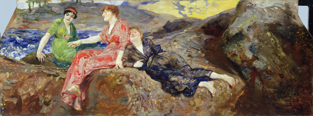 岸辺の少女、1884-85年 作： マックス・クリンガー