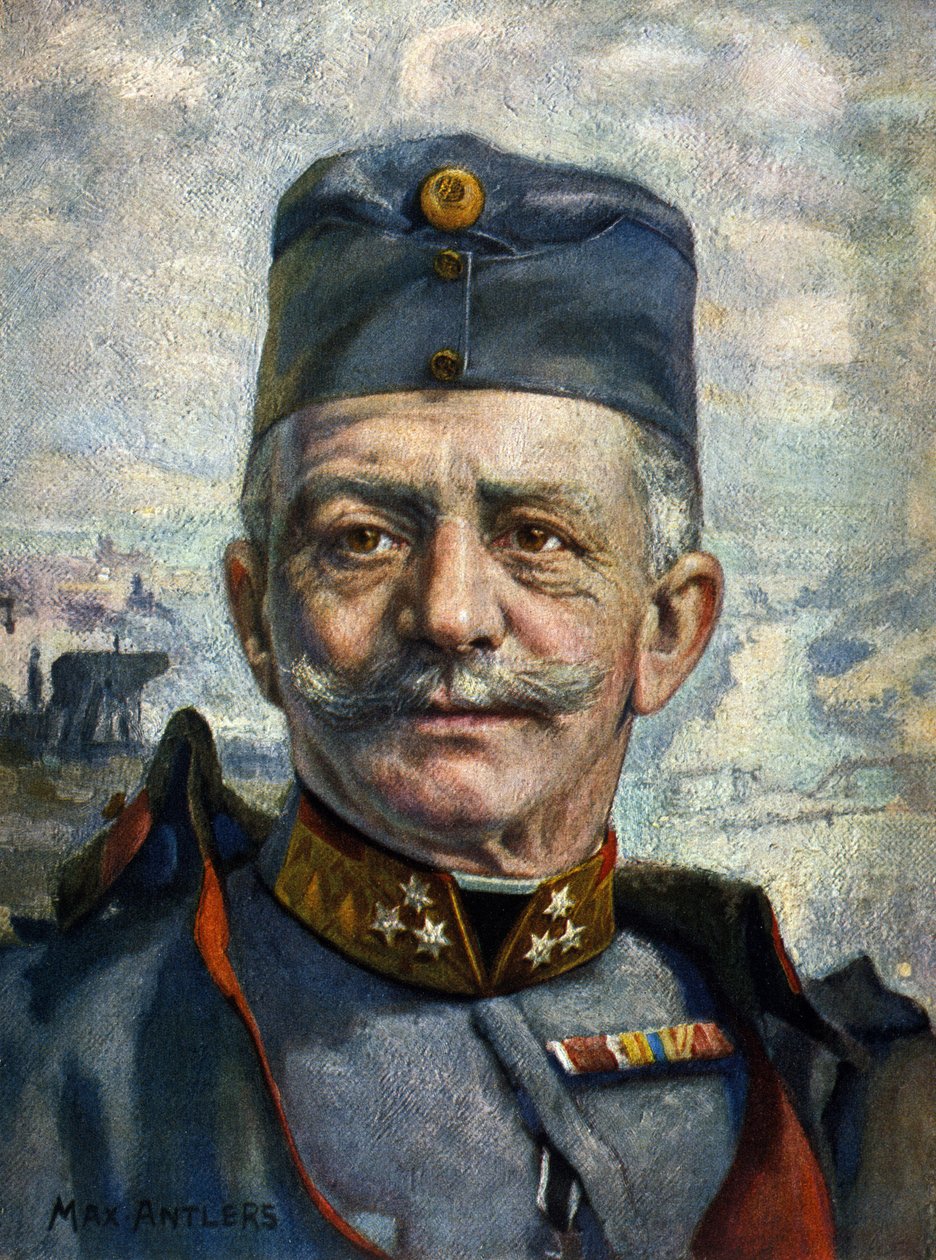 オーストリア・ハンガリー軍の牧童、コンラッド・フォン・ホッツェンドルフ（1852-1925）の肖像」（デッサン 作： マックス・アントラーズ