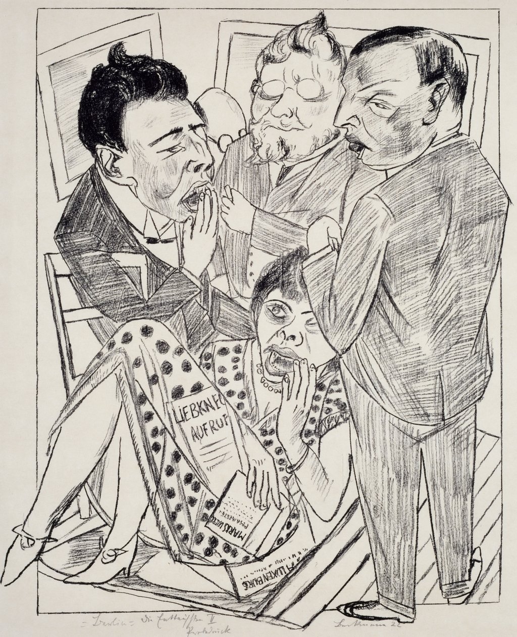 マックス・ベックマン (1884-1950) 作、リトグラフ。 20世紀ドイツ。 作： マックス・ベックマン