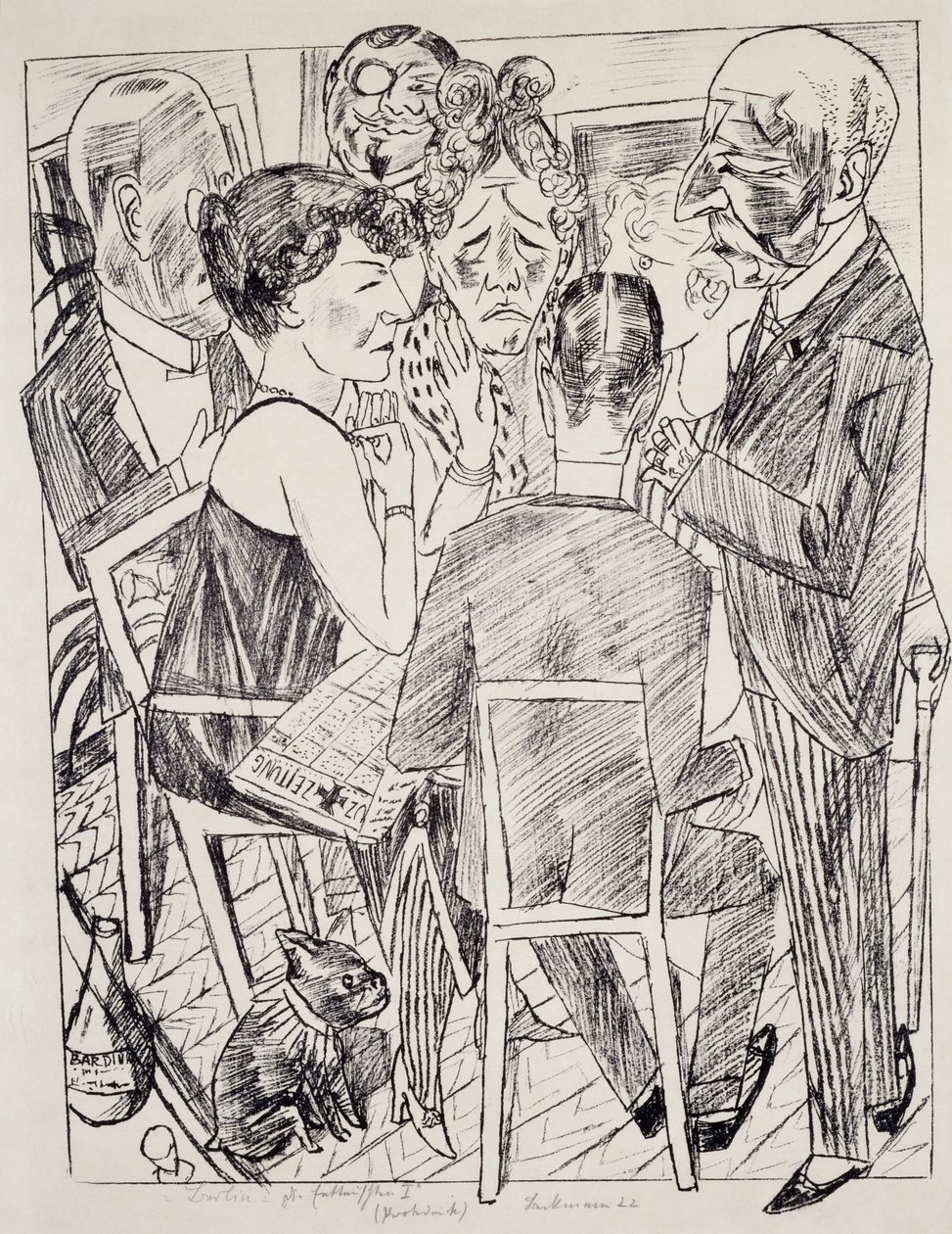 マックス・ベックマン (1884-1950) 作、リトグラフ。 20世紀ドイツ。 作： マックス・ベックマン