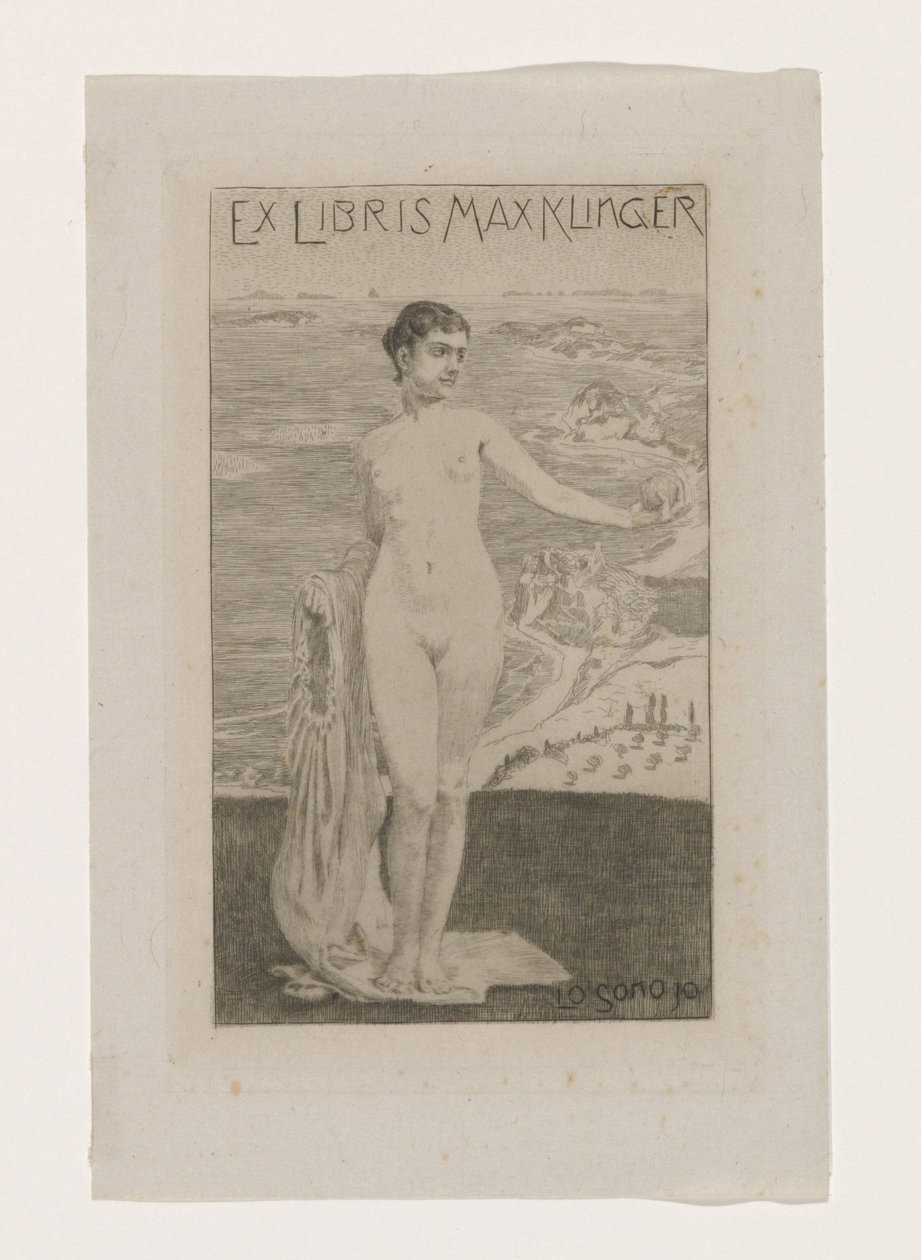 Ex libris van Max Klinger Lo sono io (オブジェクトのタイトル) 作： マックス・クリンガー
