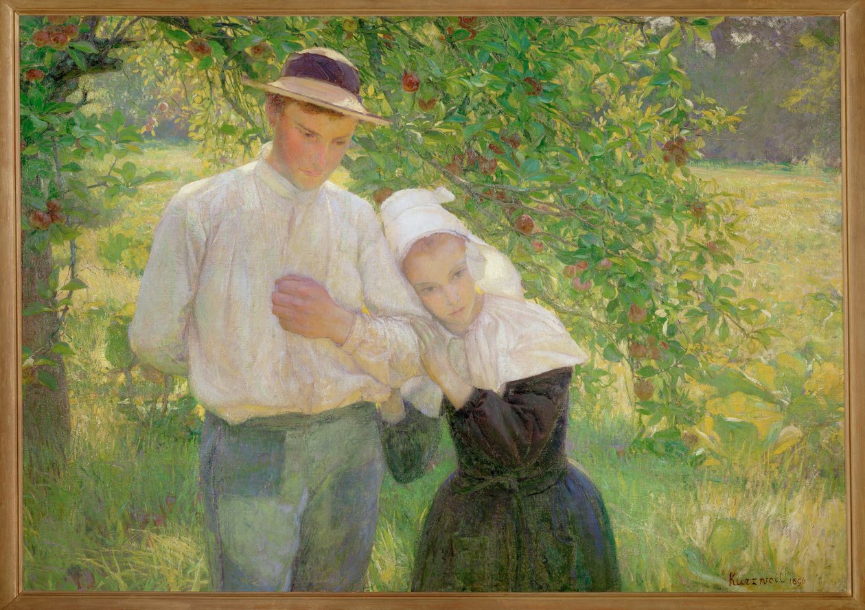 Spaziergang im Garten - 庭を散歩する... （キャンバスペインティング） 作： マックス・カーツワイル