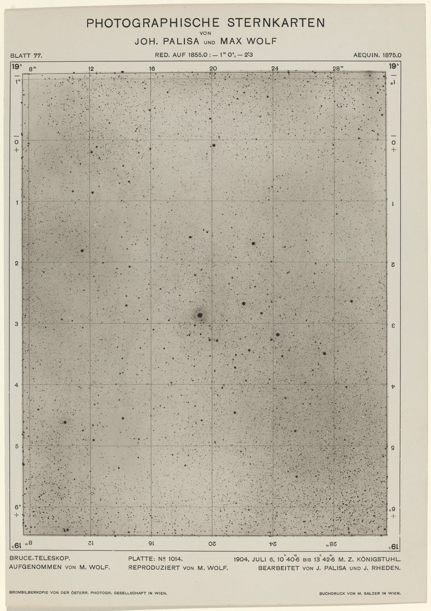 Photographische Sternkarten 1904年7月6日、1649年。クリエイターです。マックス・ウルフ、ヨハン・パリーサ 作： マックス・ヴォルフ、ヨハン・パリサ