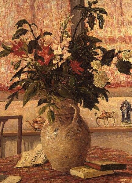 窓の前の花束、1910 作： マキシム・エミール・ルイス・モーフラ