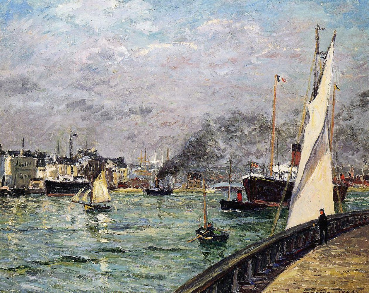 ルアーブルの港、ノルマンディー、1905 作： マキシム・エミール・ルイス・モーフラ