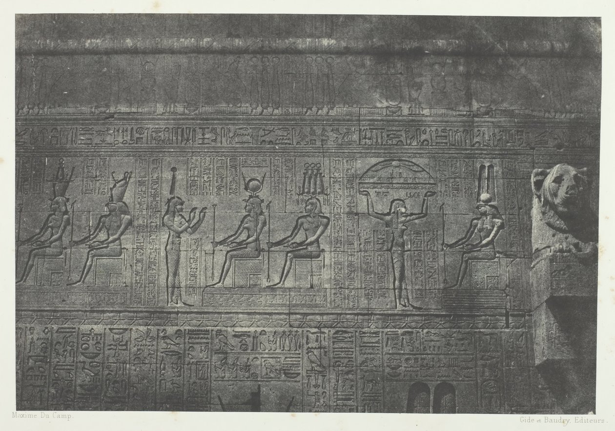 デンデラー・テューティレス大神殿 後方ファサードの彫刻、上エジプト、184951年 作： マキシムデュキャンプ