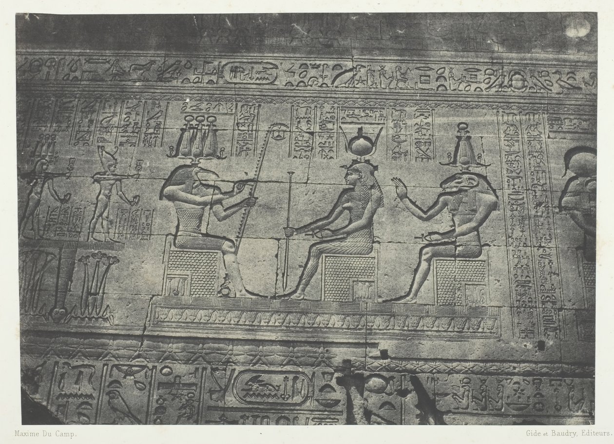 デンデラー・テューティレス大神殿 後方ファサードの彫刻、上エジプト、184951年 作： マキシムデュキャンプ