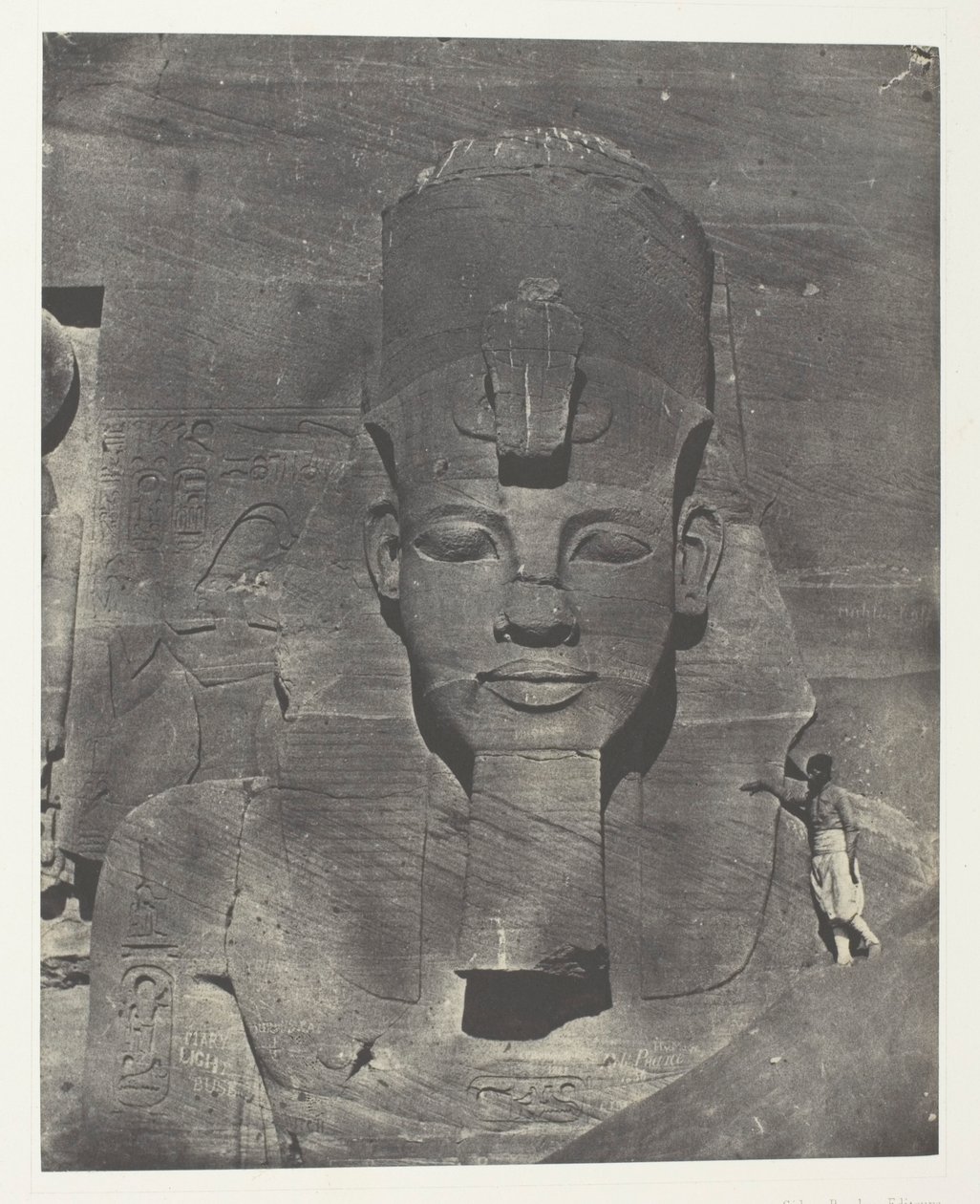 Ibsamboul, Colosse Médial (Enfoui) du Spéos de Phrè Nubie, Palestine et Syrie, plate 106 from album "Egypte, Nubie, Palestine et Syrie" (1852) 作： マキシムデュキャンプ