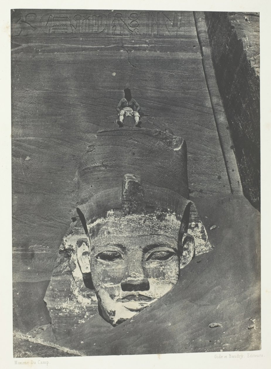Ibsamboul, Western Colossus Of Spéos De Phrè, Nubia, 184951, 1852年に印刷されたもの。 作： マキシムデュキャンプ