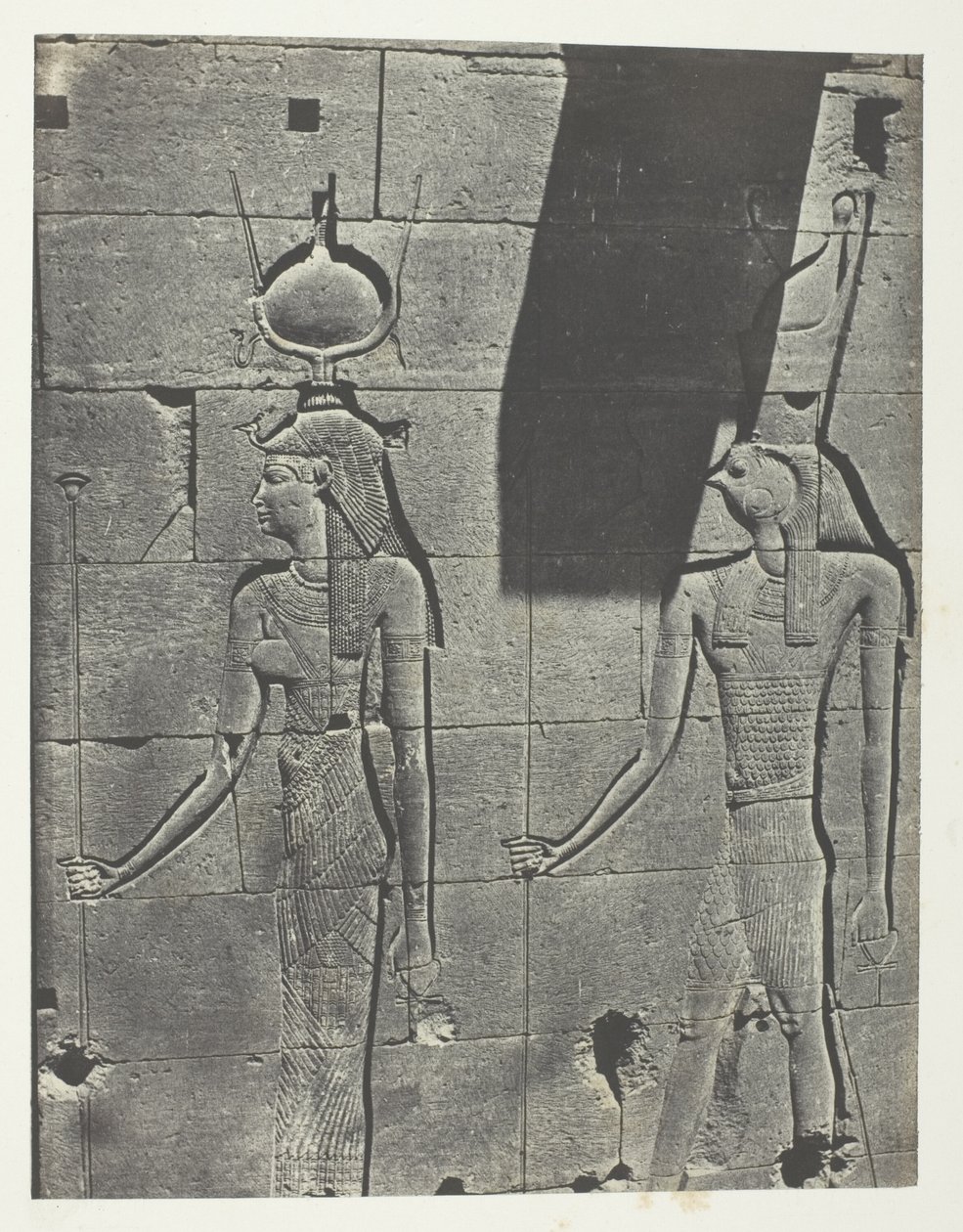 Kalabscheh、アルバム「Egypte, Nubie, Palestine et Syrie」（1852年）より、「Sculptures De La Façade Postérieure Du Temple; Nubie」、プレート92。 作： マキシムデュキャンプ