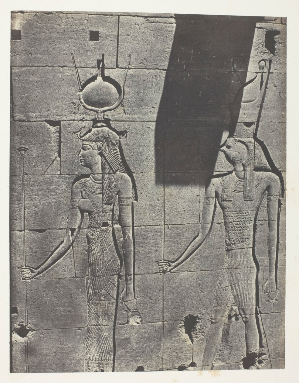 Kalabscheh、アルバム「Egypte, Nubie, Palestine et Syrie」（1852年）より、「Sculptures De La Façade Postérieure Du Temple; Nubie」、プレート92。 作： マキシムデュキャンプ