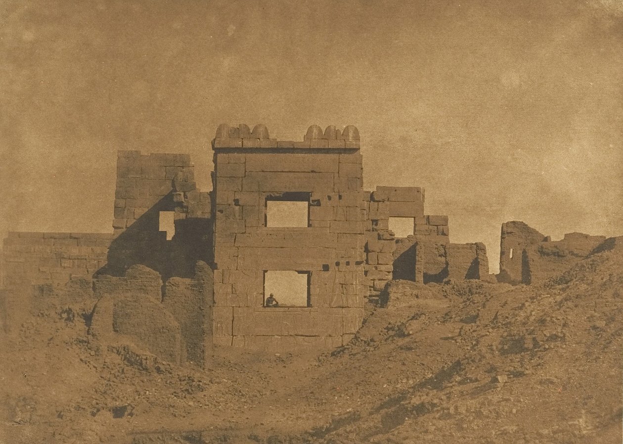 メディネト・ハブーにあるラメセス・メイヤムーンのパビリオンまたはギネカエ、1849-50年。 作： マキシムデュキャンプ